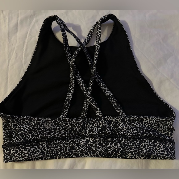 Lululemon Energy Bra *High Neck in Polar Shift Alpine White Black - Picture 7 of 9